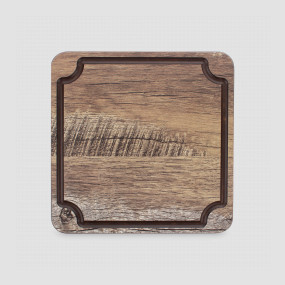 Доска для сервировки и нарезки с желобом 18 х 18 см, дуб мореный, композитный материал, серия Surface, ComposeEat, Россия, Столовые приборы и сервировка