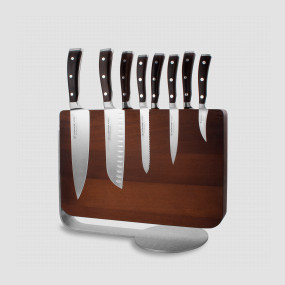 Набор из 8-и кухонных ножей на магнитной подставке из бука, серия Ikon, WUESTHOF, Золинген, Германия, Подарочный набор кухонных ножей