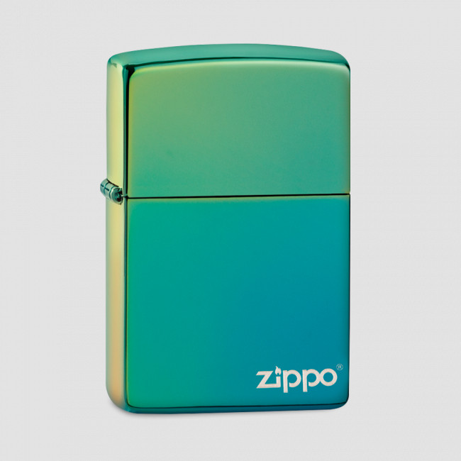 Зажигалка Classic High Polish Teal Zippo Logo, ZIPPO, США