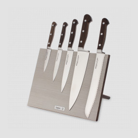 Набор кухонных ножей, 5 штук, на магнитной подставке ComposeEat, серия Classic Smoked Oak, BERGER CUTLERY, Германия, BERGER CUTLERY (Германия)