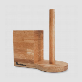 Подставка для кухонных принадлежностей и держатель для бумажных полотенец US005ON-R, размер: 25 х 14 х 22 см, материал: дерево дуб, WOODINHOME, Россия, WOODINHOME (Россия)