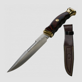 Нож с фиксированным клинком Ranger с чехлом, зубчатый обух, MUELA, Испания, Недорогие охотничьи ножи