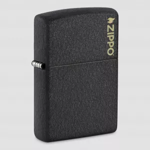 Зажигалка бензиновая Logo Black Crackle, ZIPPO, США, Зажигалки ZIPPO