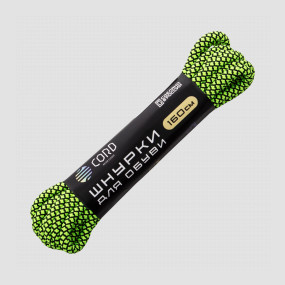 Шнурки из паракорда, 160 см, черно-зеленый, CORD, Россия, Активный отдых