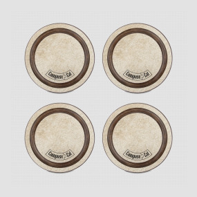 Набор подставок под кружку Бирдекель, 4 шт., диам. 95 мм, порфир кремовый, подарочная коробка, серия Fashion, ComposeEat, Россия, Кухонные аксессуары COMPOSE EAT