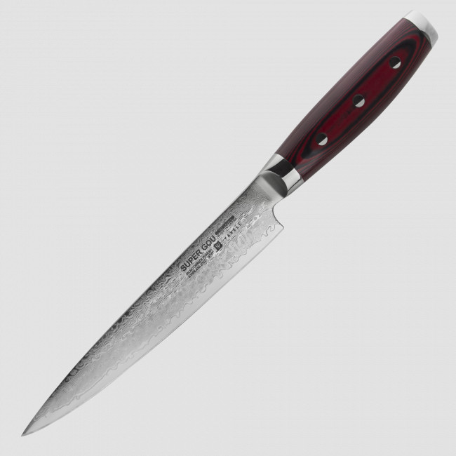 Нож кухонный для тонкой нарезки 18 см, Sujihiki, дамасская сталь, серия GOU 161, YAXELL, Япония