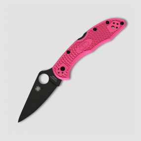 Нож складной Delica 4 FRN Pink Black Blade, 7,4 см, SPYDERCO, США, Городские EDC-ножи