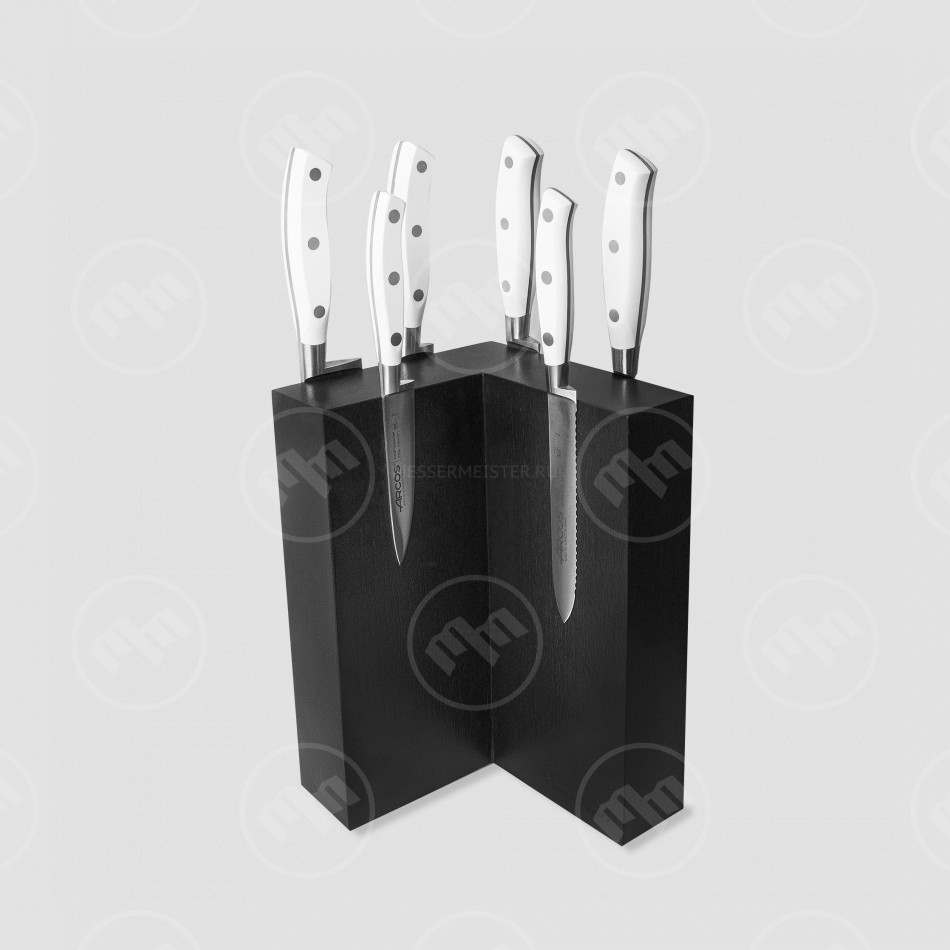 Набор из 6-ти кухонных ножей на подставке из дуба, серия Riviera Blanca, ARCOS, Испания