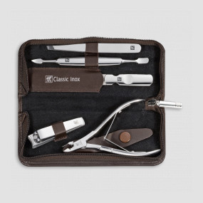 Набор маникюрный в кожаном футляре, цвет коричневый, 5 предметов, Classic Inox, ZWILLING J.A. HENCKELS, Германия, Маникюрные наборы ZWILLING