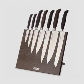 Набор кухонных ножей, 7 штук, на магнитной подставке ComposeEat, серия Ergo Line Smoked Oak, BERGER CUTLERY, Германия, Ergo Smoked oak BERGER CUTLERY