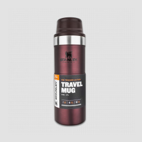 Термокружка Classic, объем: 0.47 л, One hand 2.0, цвет бордовый, STANLEY, США, Classic