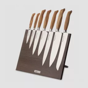 Набор кухонных ножей, 7 штук, на магнитной подставке ComposeEat, серия Ergo Line Olive, BERGER CUTLERY, Германия, Ergo Olive BERGER CUTLERY