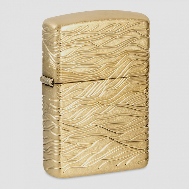 Зажигалка бензиновая Armor Luxury Waves Tumbled Brass, ZIPPO, США