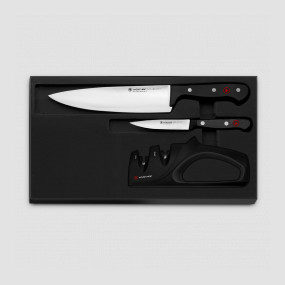 Набор из 2- х кухонных ножей с точилкой, серия Gourmet, WUESTHOF, Золинген, Германия, Подарочный набор кухонных ножей