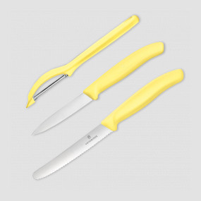 Набор из овощечистки и 2-х кухонных ножей Swiss Classic Trend Colors, VICTORINOX, Швейцария, Наборы ножей "Поварская тройка" 