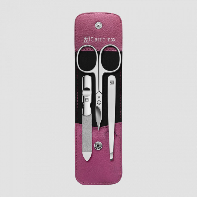 Набор маникюрный в кожаном футляре, цвет розовый, 3 предмета, Classic Inox, ZWILLING J.A. HENCKELS, Германия