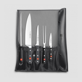 Набор для повара: 3 ножа, мусат, вилка и чехол, серия Classic, WUESTHOF, Золинген, Германия, Серия Gourmet WUESTHOF