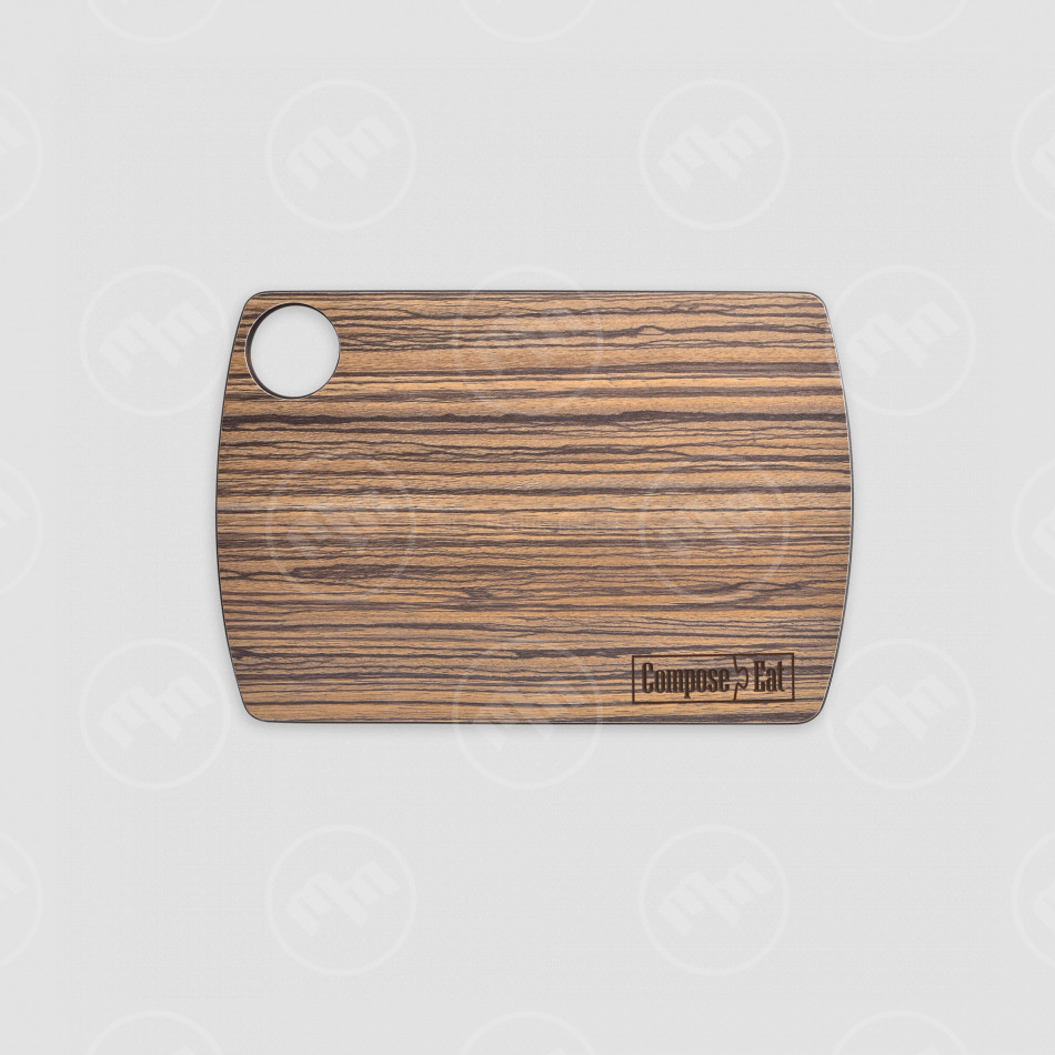 Доска разделочная композитная, 22х15см, зебрано натуральный, серия Fashion, ComposeEat, Россия