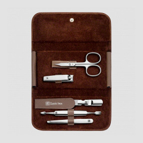 Набор маникюрный в кожаном футляре, цвет серо-бежевый, 5 предметов, Classic Inox, ZWILLING J.A. HENCKELS, Германия, Маникюрные наборы ZWILLING