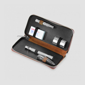 Набор для бритья дорожный, 4 предмета в кожаном футляре, DOVO, Германия, Наборы бритвенные