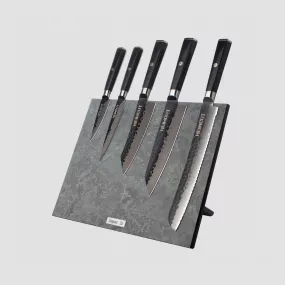Набор кухонных ножей, 5 штук, на магнитной подставке, серия Black Damascus, HEIMCUT, Россия, Наборы ножей HEIMCUT