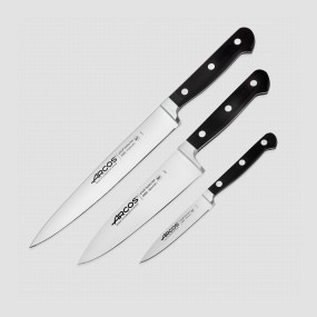 Набор из 3-х кухонных ножей поварская тройка, серия Clasica, ARCOS, Испания, Подарочный набор кухонных ножей