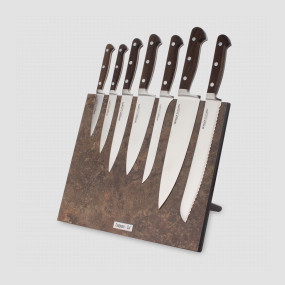 Набор кухонных ножей, 7 штук, на магнитной подставке ComposeEat, серия Classic Smoked Oak, BERGER CUTLERY, Германия, BERGER CUTLERY (Германия)