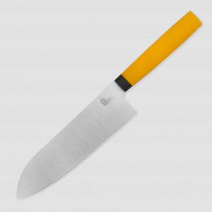 Нож поварской кухонный сантоку SA180, 18 см, сталь N690, Yellow, OWL KNIFE, Россия, OWL KNIFE (Россия)