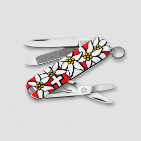 Нож швейцарский складной Classic Edelweiss, 7 функций, 4 см, VICTORINOX, Швейцария, VICTORINOX Swiss Army Keychain