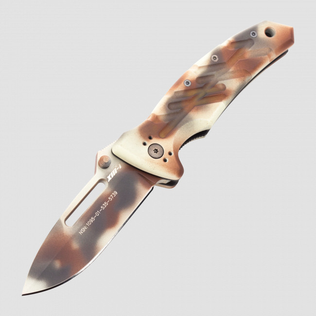 Нож складной XM -1 Desert Camo, 8,6 см, ONTARIO, США