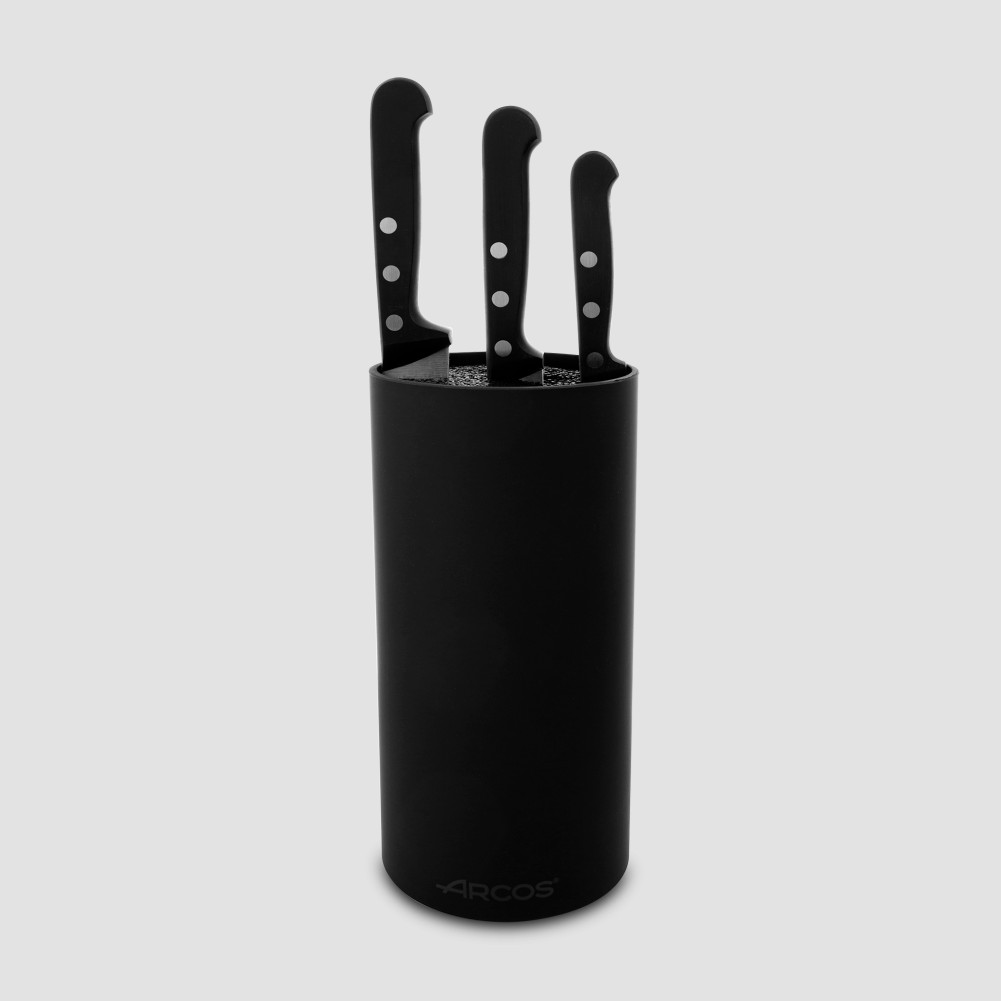 Набор из 3-х кухонных ножей с черной подставкой, серия Universal, ARCOS, Испания
