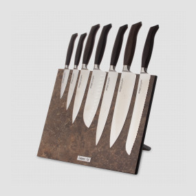 Набор кухонных ножей, 7 штук, на магнитной подставке ComposeEat, серия Ergo Line Smoked Oak, BERGER CUTLERY, Германия, BERGER CUTLERY (Германия)