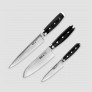 Набор из 3-х кухонных ножей поварская тройка, серия GOU, YAXELL, Япония