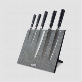 Набор кухонных ножей, 5 штук, на магнитной подставке, серия Octa Damascus, HEIMCUT, Россия, Наборы кухонных ножей