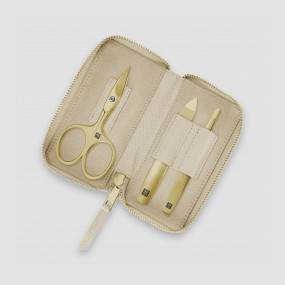 Набор маникюрный в кожаном футляре, 3 предмета, золотистый, кремовый, серия Beauty Premium, ZWILLING J.A. HENCKELS, Германия, ZWILLING J.A. HENCKELS (ГЕРМАНИЯ)