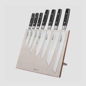 Набор кухонных ножей, 7 штук, на магнитной подставке ComposeEat (белая), серия Zen, YAXELL, Япония, Наборы кухонных ножей