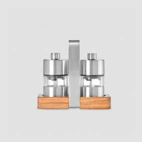 Набор мельниц для перца и соли, MENAGE MINIMILL, на подставке, размер 9,2х4,5х6,2 см, серия Menage Minimill, ADHOC, Германия, Мельницы для специй