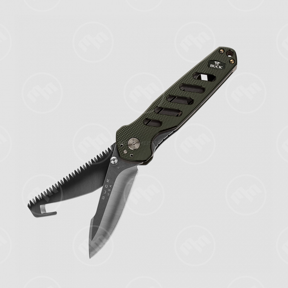 Нож складной многофункциональный Alpha Crosslock Folding Green, BUCK, США