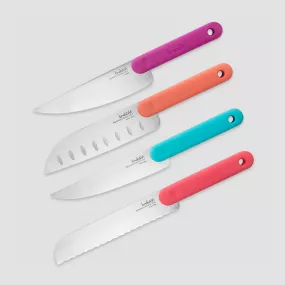Набор ножей, 4 предмета, ручки - мультиколор, серия Chopping boards and Knives, TREBONN, Италия, 