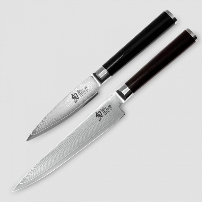 Набор из 2-х кухонных ножей, 9.0 и 15 см, 32 слоя, серия Shun Classic, KAI, Япония