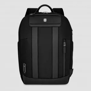 Рюкзак Architecture Urban2 City Backpack, 17 л, полиэстер/кожа, черный, VICTORINOX, Швейцария, Рюкзаки