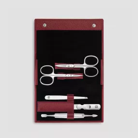 Набор маникюрный в кожаном футляре, цвет красный, 5 предметов, Classic Inox, ZWILLING J.A. HENCKELS, Германия, Лучшие маникюрные наборы