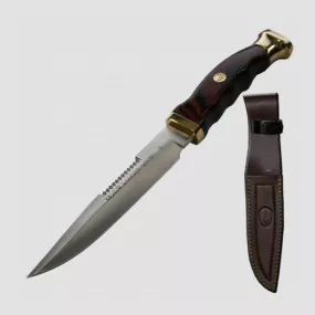 Нож с фиксированным клинком Ranger с чехлом, зубчатый обух, MUELA, Испания, Недорогие охотничьи ножи