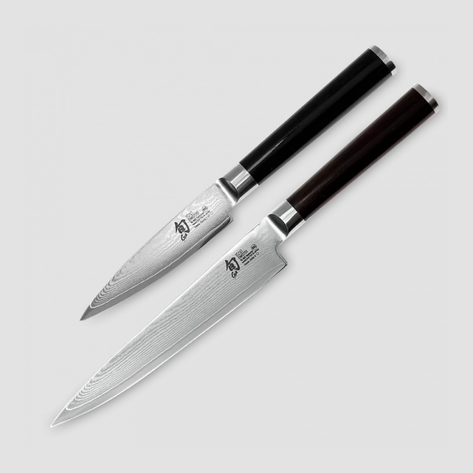 Набор из 2-х кухонных ножей, 9.0 и 15 см, 32 слоя, серия Shun Classic, KAI, Япония