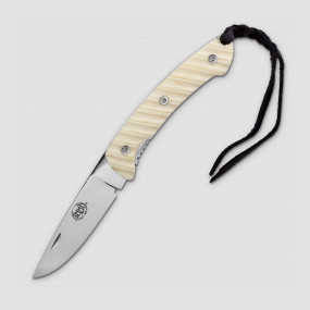 Нож складной Kampot B/Z, 8,1 см, материал клинка: сталь Bohler N690, материал рукояти: кость зебры, CITADEL, Камбоджа, CITADEL (Камбоджа)