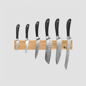 Набор из 6-ти кухонных ножей на магнитном держателе из дуба, серия Signature knife, ROBERT WELCH, Великобритания, Наборы ножей 6 предметов