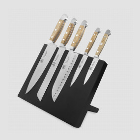 Набор из 5-и кухонных ножей на магнитной подставке из черного ясеня, серия Alpha Fasseiche, GUDE, Золинген, Германия, GUDE (Германия)