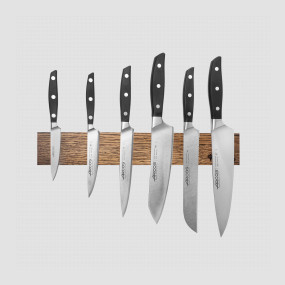 Набор из 6-ти кухонных ножей на магнитном держателе из дуба, серия Manhattan, ARCOS, Испания, Наборы ножей 6 предметов