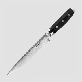 Нож кухонный для тонкой нарезки 18 см, Sujihiki, дамасская сталь, серия Gou, YAXELL, Япония, Дамасский кухонный нож