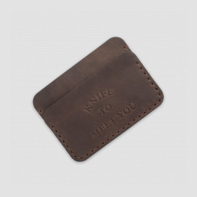 Кардхолдер с двумя отделениями, цвет коричневый, KNIFE TO MEET YOU, Россия, KNIFE TO MEET YOU (Россия)